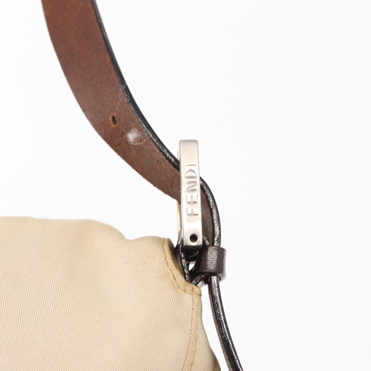 Fendi Fendi Mamma Baguette Monogram Beige Canvas Handbag (Pre-Owned)