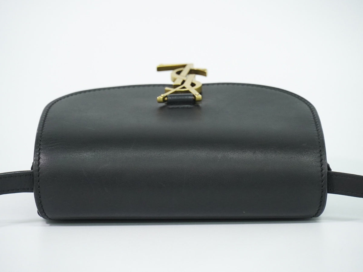 Saint Laurent Kaia Leather Black Leather Shoulder Bag Bag (Pre-Owned)