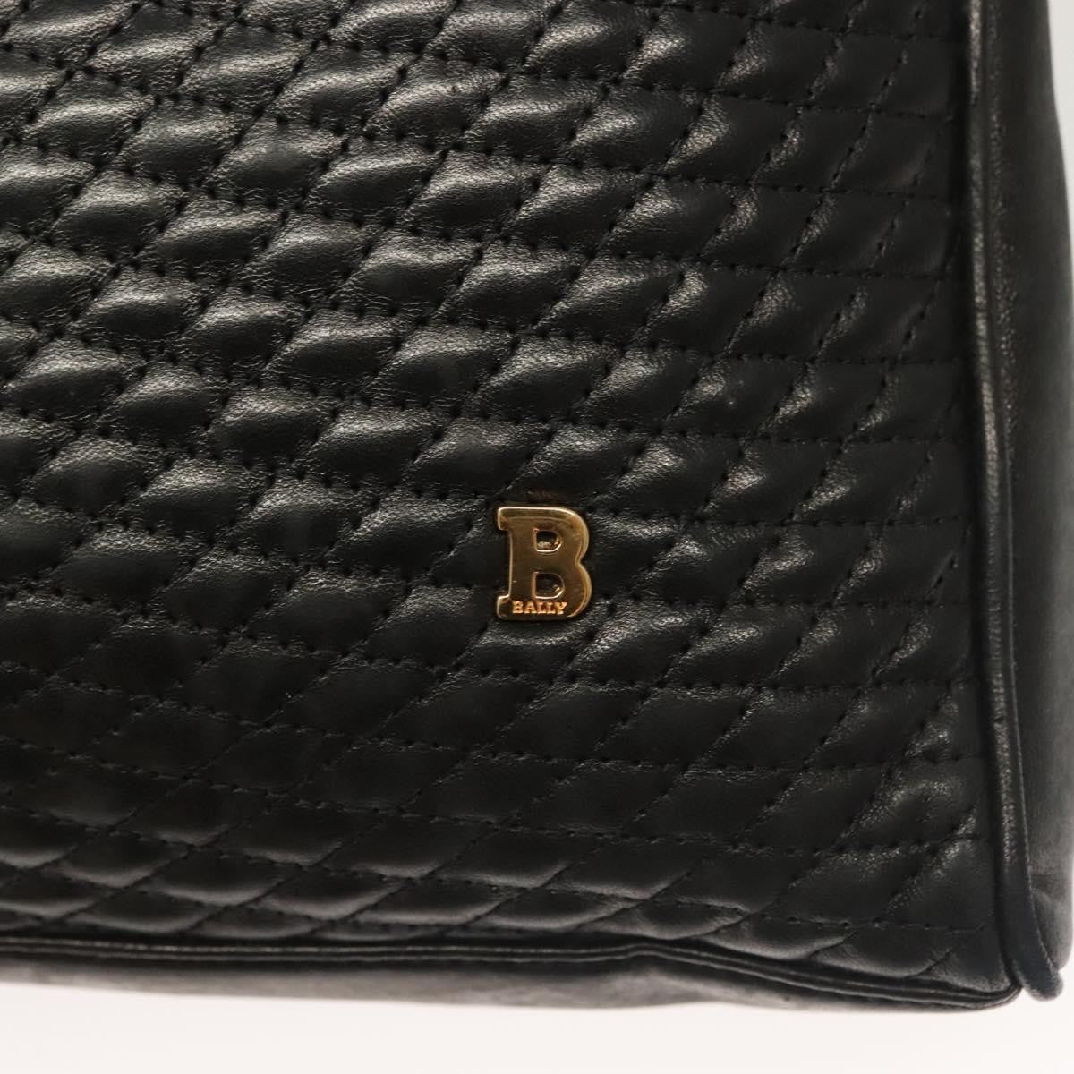 Bally Vintage Quilted Leather Black Leather Tote Bag Bag (Pre-Owned)