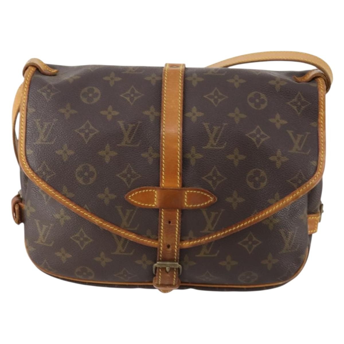 Louis Vuitton Saumur Monogram Canvas Brown Canvas Shoulder Bag Bag (Pre-Owned)