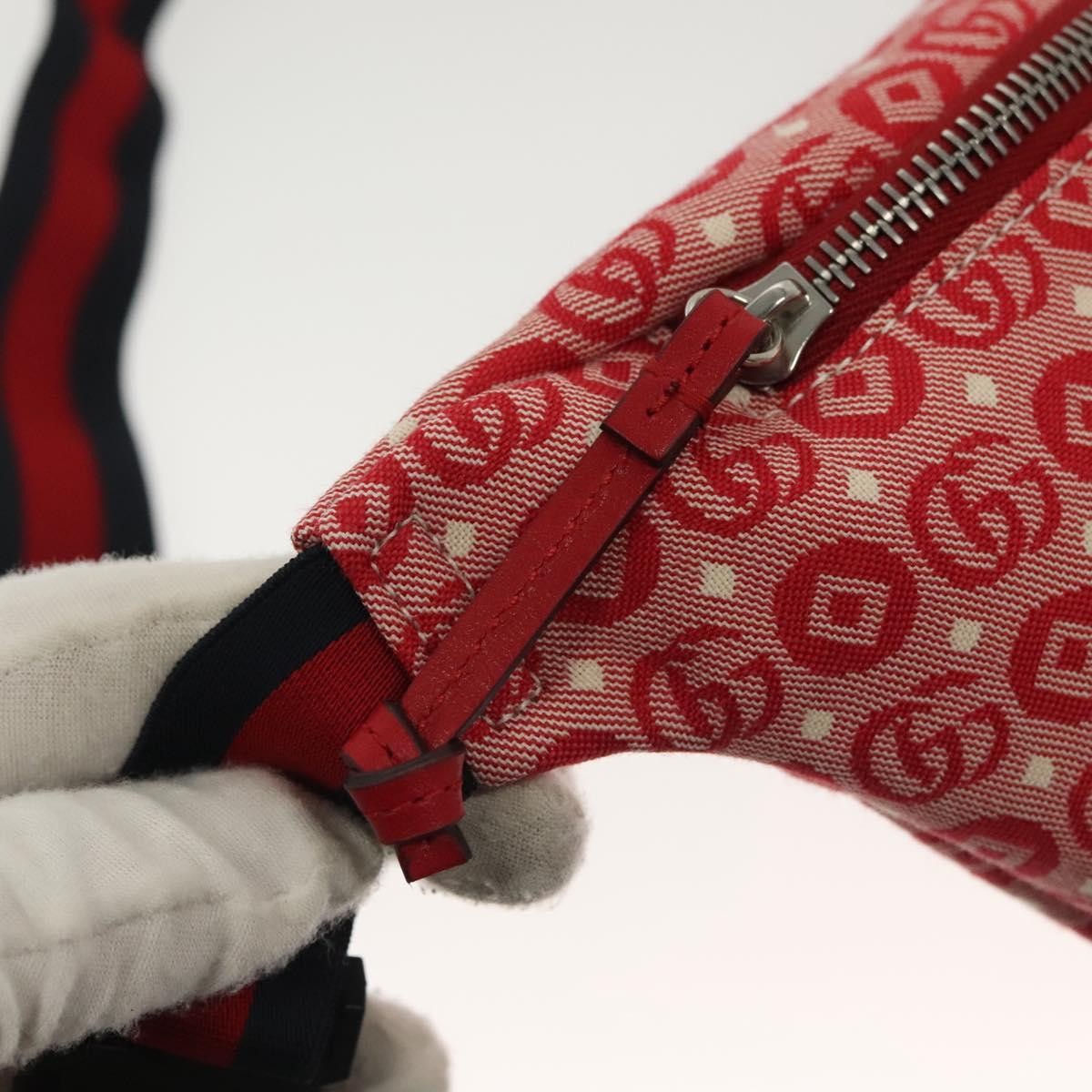 Gucci Children's Belt Printed Gg Coated Canvas Red Canvas Handbag (Pre-Owned)