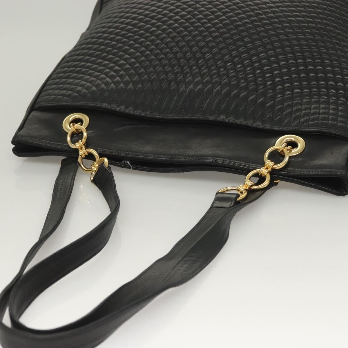 Bally Vintage Leather Black Leather Tote Bag Bag (Pre-Owned)