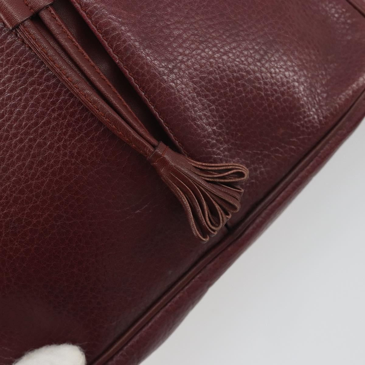Cartier Tasseled Must De Cartier Leather Burgundy Leather Shoulder Bag Bag (Pre-Owned)
