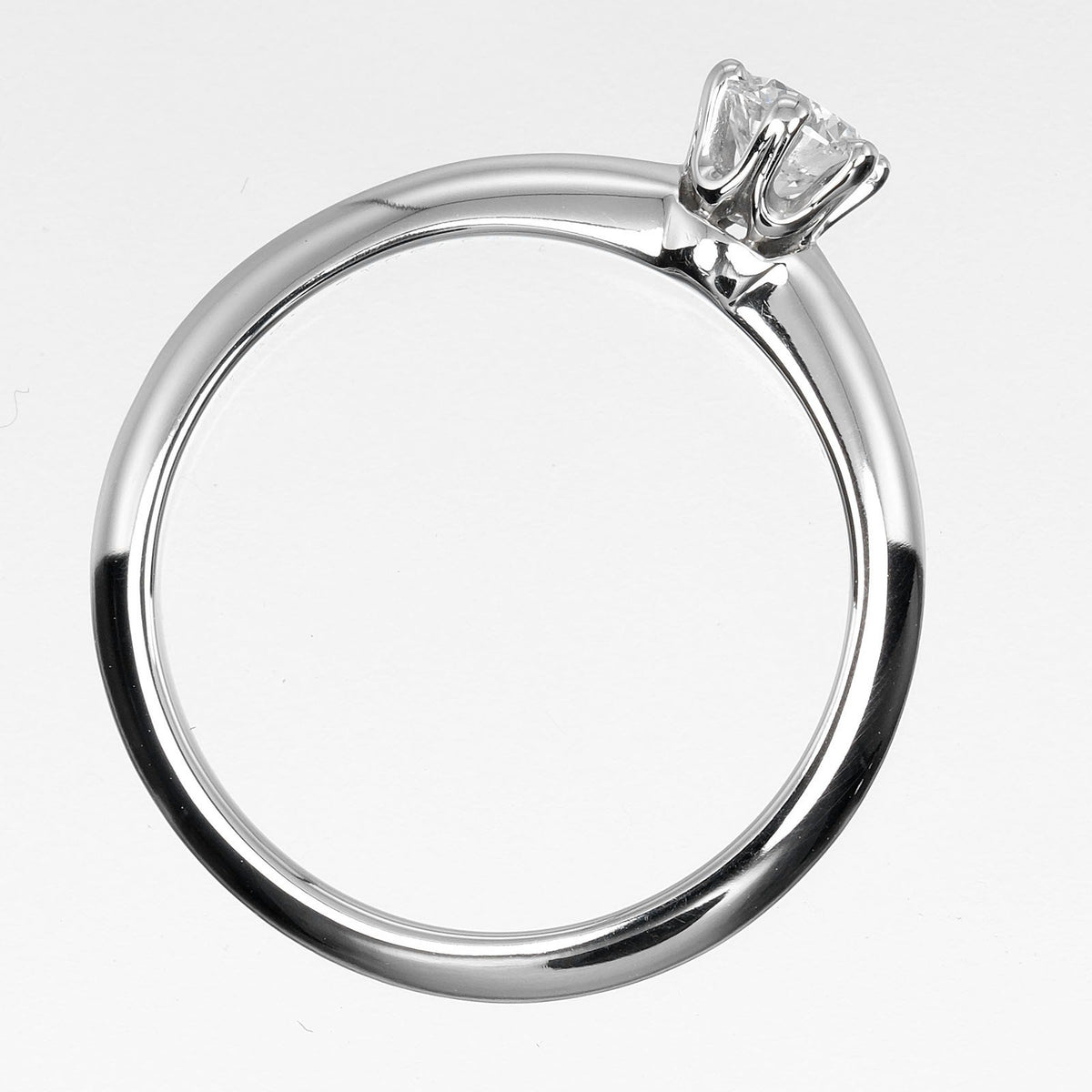 Tiffany & Co. Tiffany Setting Solitaire Platinum With Rbc Diamond Silver Platinum Ring Jewelry (Pre-Owned)