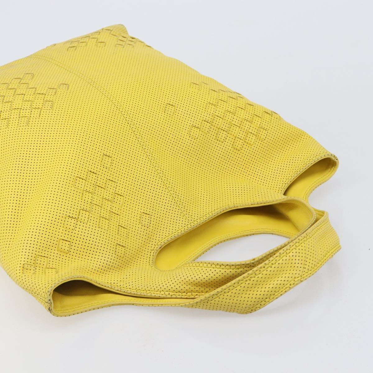 Bottega Veneta Tote Perforated Intrecciato Yellow Leather Tote Bag Bag (Pre-Owned)