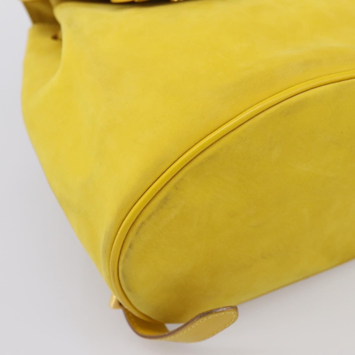 Salvatore Ferragamo Gancini Suede Yellow Suede Backpack Bag (Pre-Owned)