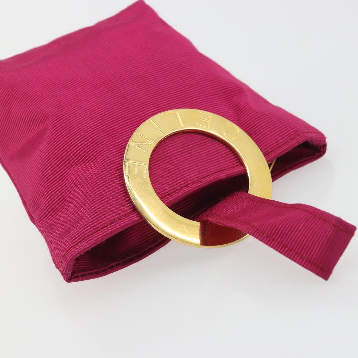Celine Circle Logo Pouch Nylon Pink Nylon Clutche & Pouche Bag (Pre-Owned)