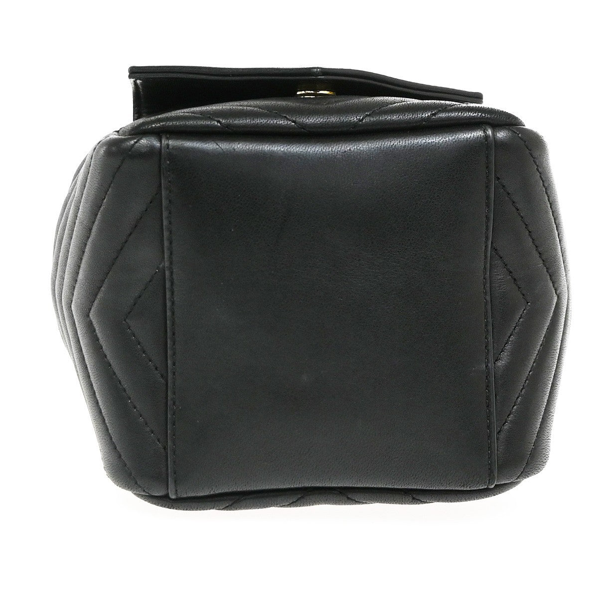 Saint Laurent Joe Bucket Matelasse Chevron Leather Black Leather Handbag (Pre-Owned)