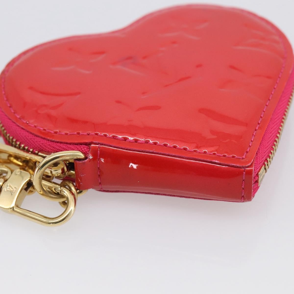 Louis Vuitton Heart Coin Purse Monogram Vernis Pink Patent_Leather Clutche & Pouche Bag (Pre-Owned)