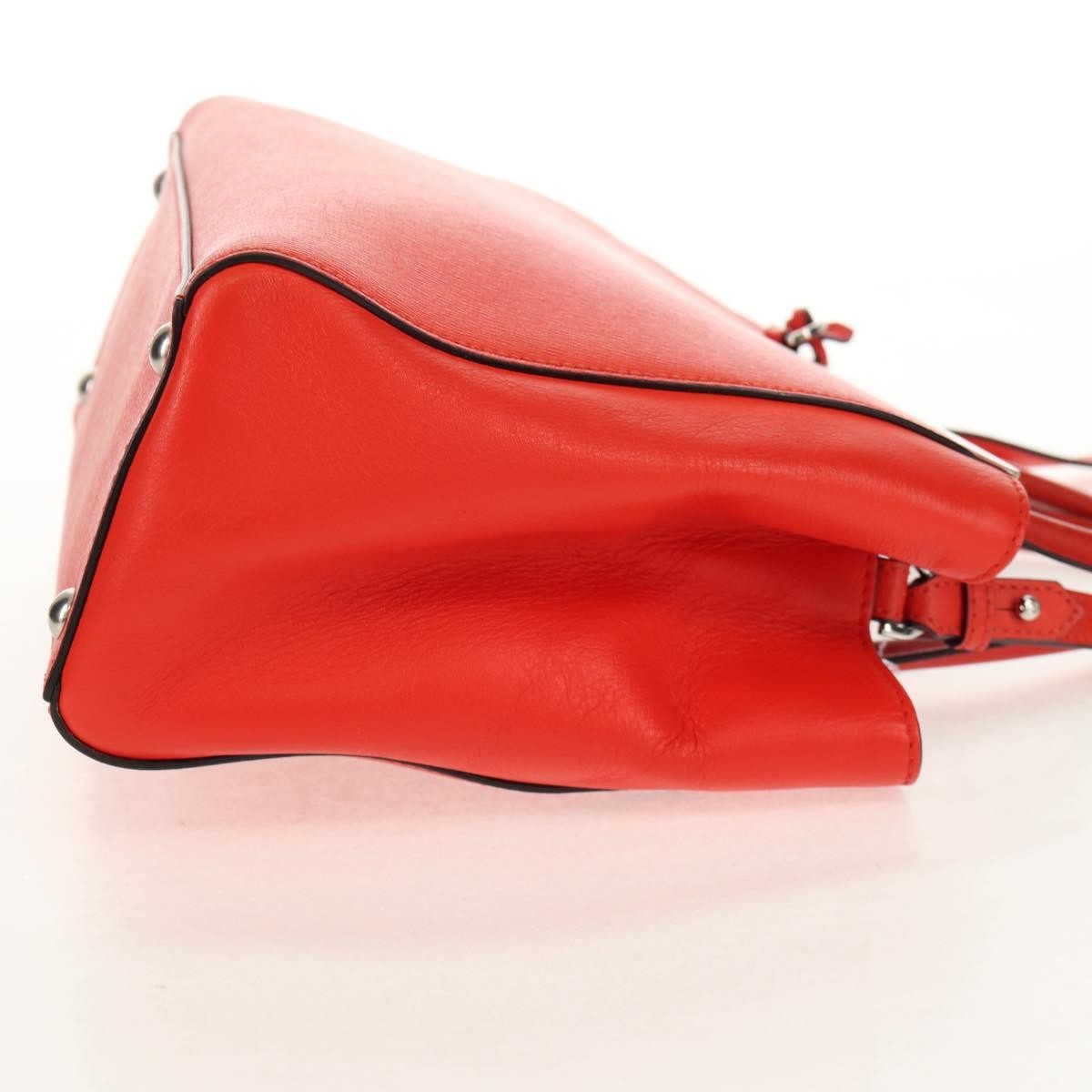 Fendi 2Jours Leather Red Leather Tote Bag Bag (Pre-Owned)