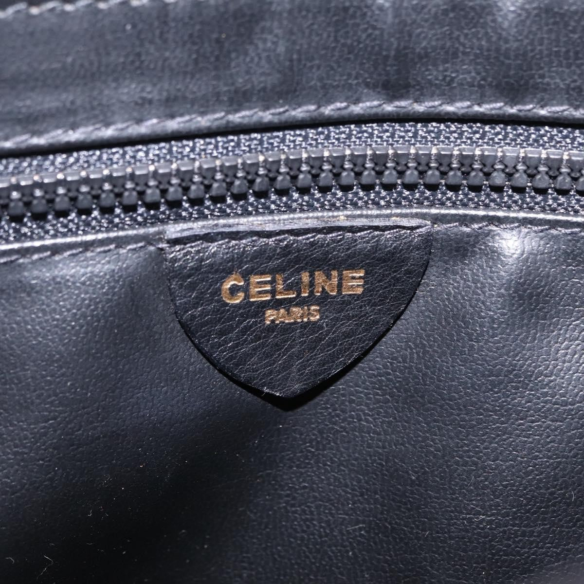 Celine Flap Shoulder Leather Black Leather Shoulder Bag Bag (Pre-Owned)