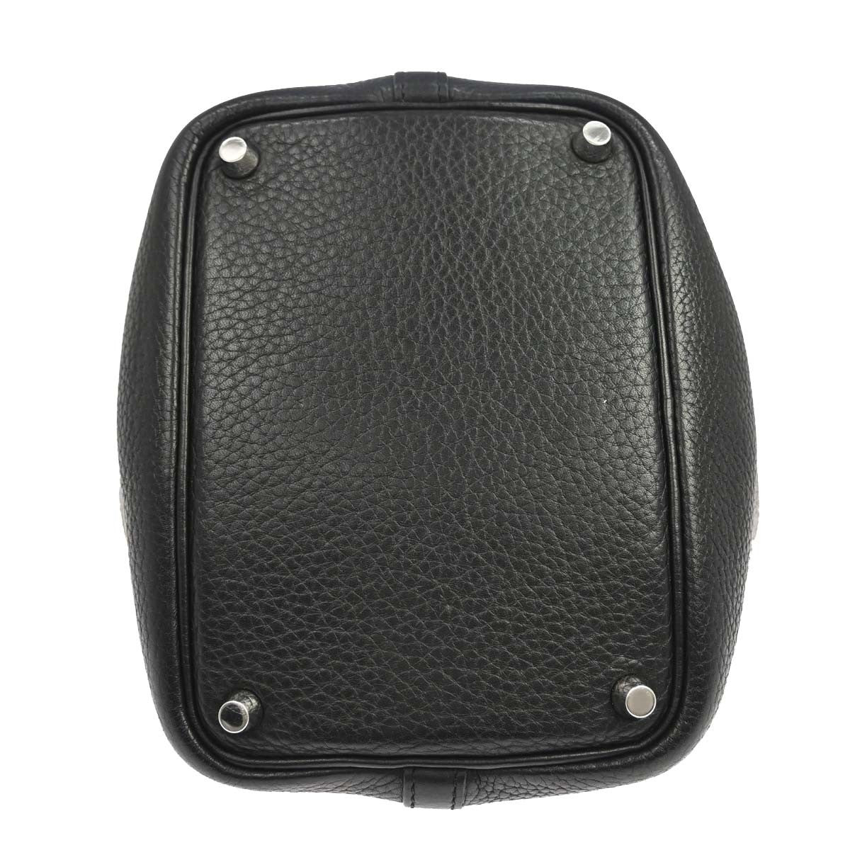 Hermes Picotin Lock Clemence Black Leather Handbag (Pre-Owned)