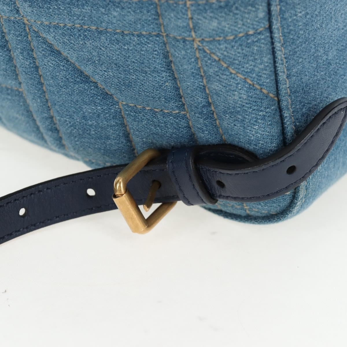 Gucci Pearly Gg Marmont Embellished Matelasse Denim Blue Denim_Jeans Backpack Bag (Pre-Owned)