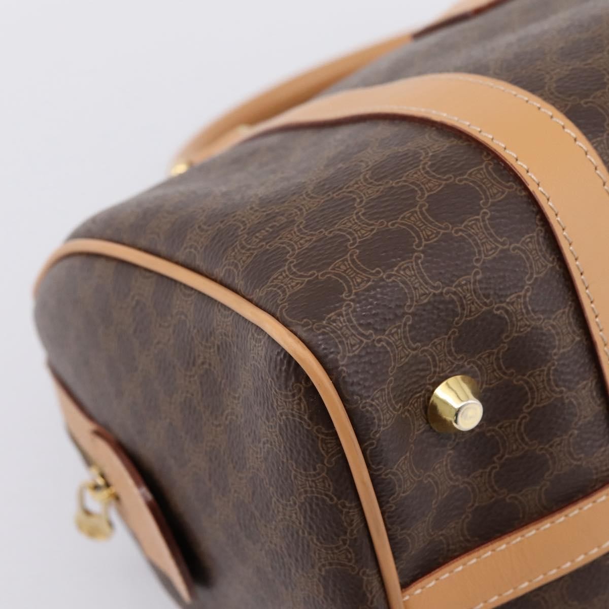 Celine Boston Triomphe Xl Coated Canvas Brown Pvc Handbag (Pre-Owned)