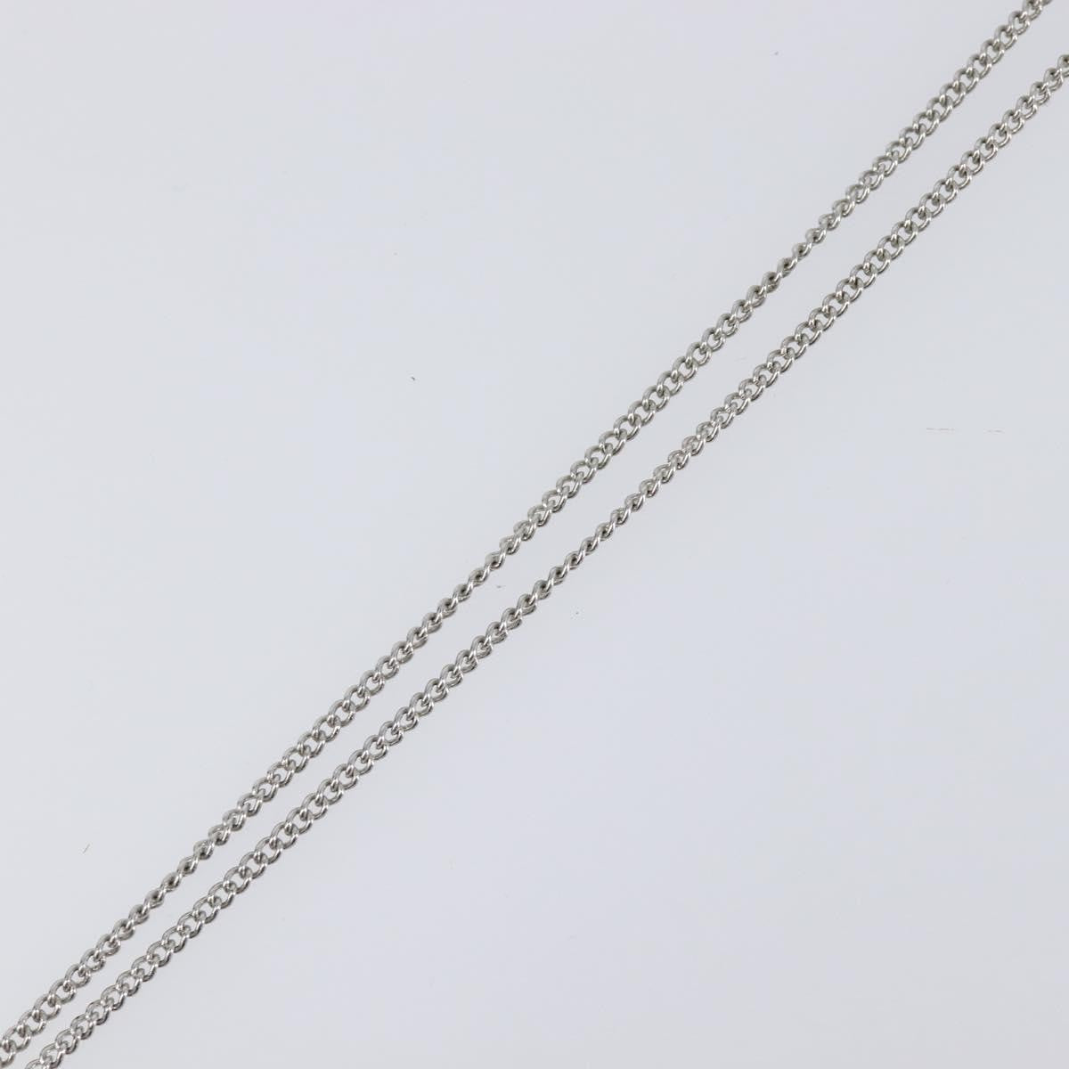 Chanel Cc Ball Drop Pendant Metal With Crystals Silver Metal Necklace Jewelry (Pre-Owned)