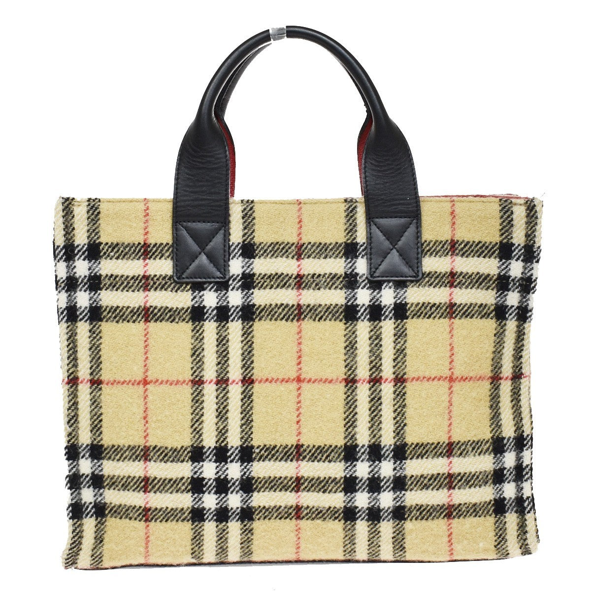 Burberry Nova Check Blue Label Cotton Beige Wool Shoulder Bag Bag (Pre-Owned)