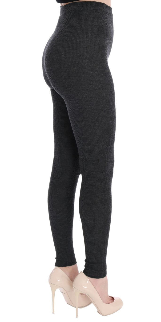 Dolce & Gabbana Gray Wool Stretch Women's Tights