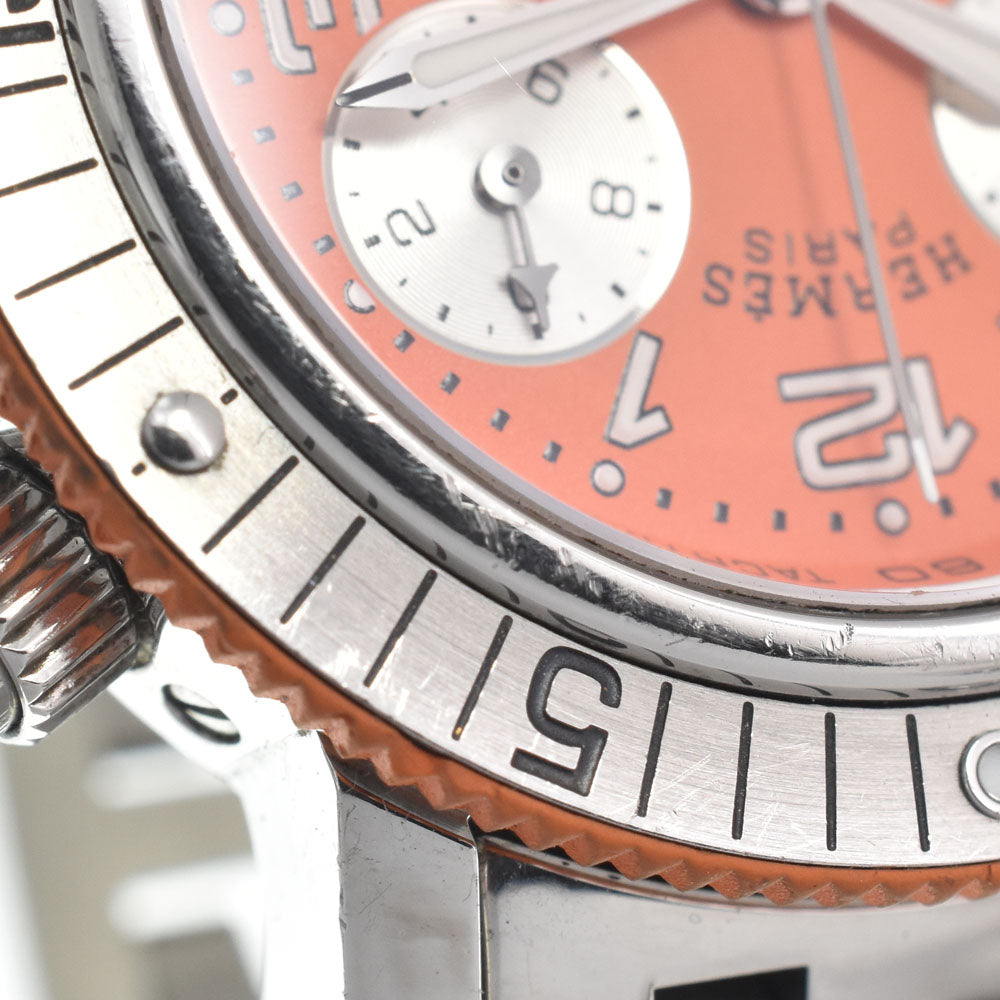 Hermes Clipper Diver Chronograph Quartz Stainless Steel And Rubber Watch (Pre-Owned)