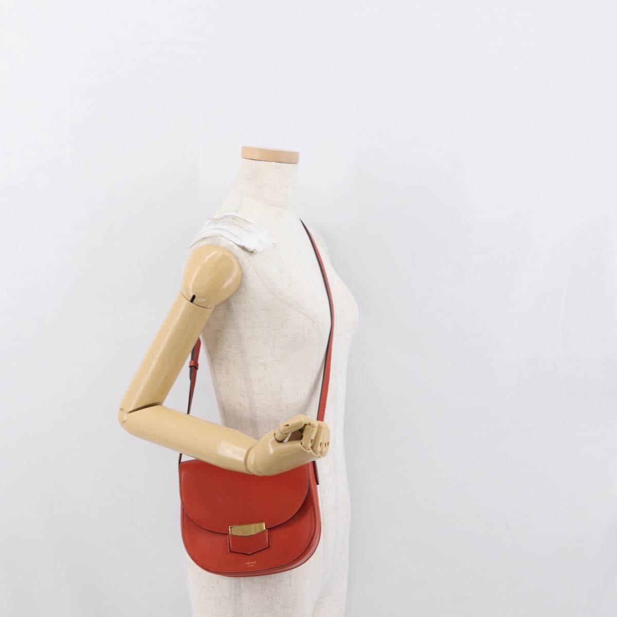 Celine Trotteur Messenger Calfskin Orange Leather Shoulder Bag Bag (Pre-Owned)