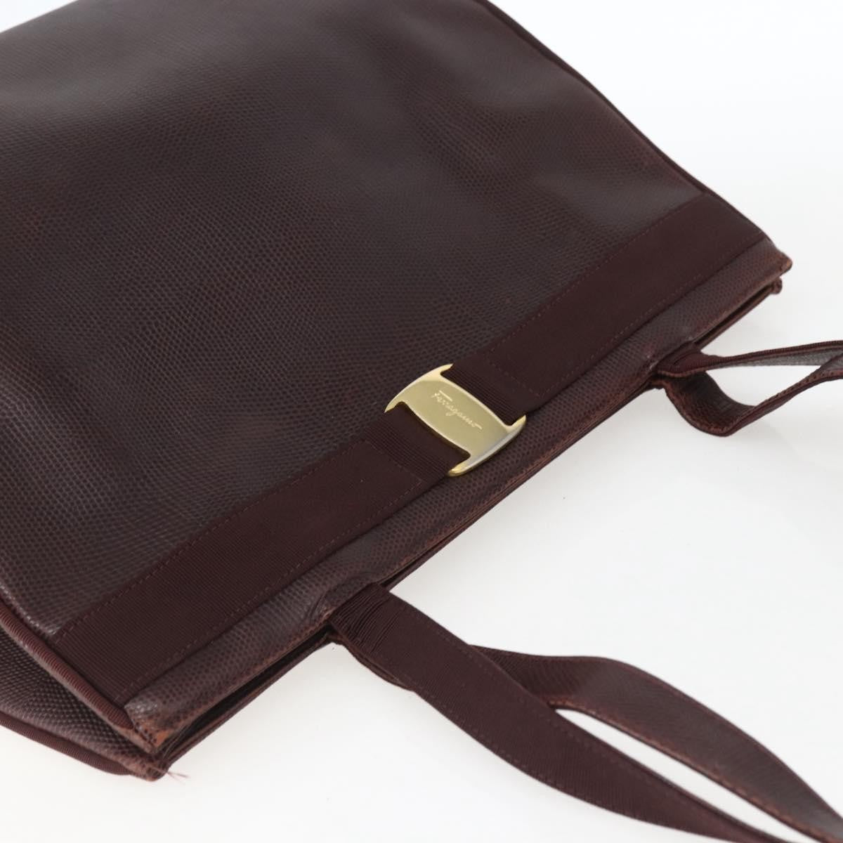 Salvatore Ferragamo Vala Tote Leather Brown Leather Tote Bag Bag (Pre-Owned)