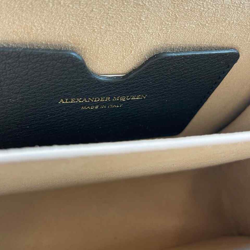 Alexander McQueen Black Leather Box 19 w/Gold Hardware Crossbody Bag