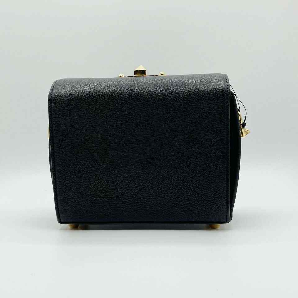 Alexander McQueen Black Leather Box 19 w/Gold Hardware Crossbody Bag