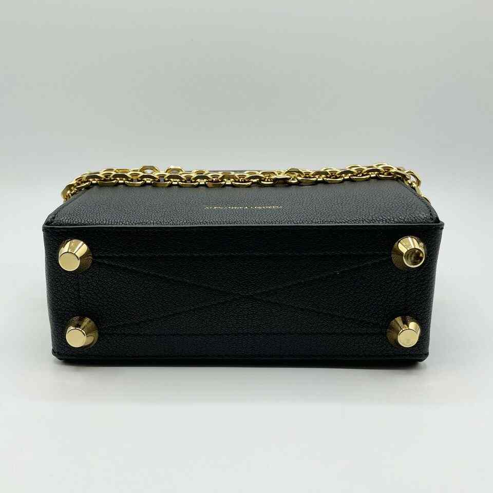 Alexander McQueen Black Leather Box 19 Bag w/Gold Hardware