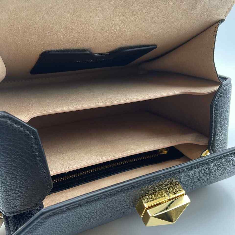 Alexander McQueen Black Leather Box 19 w/Gold Hardware Crossbody Bag