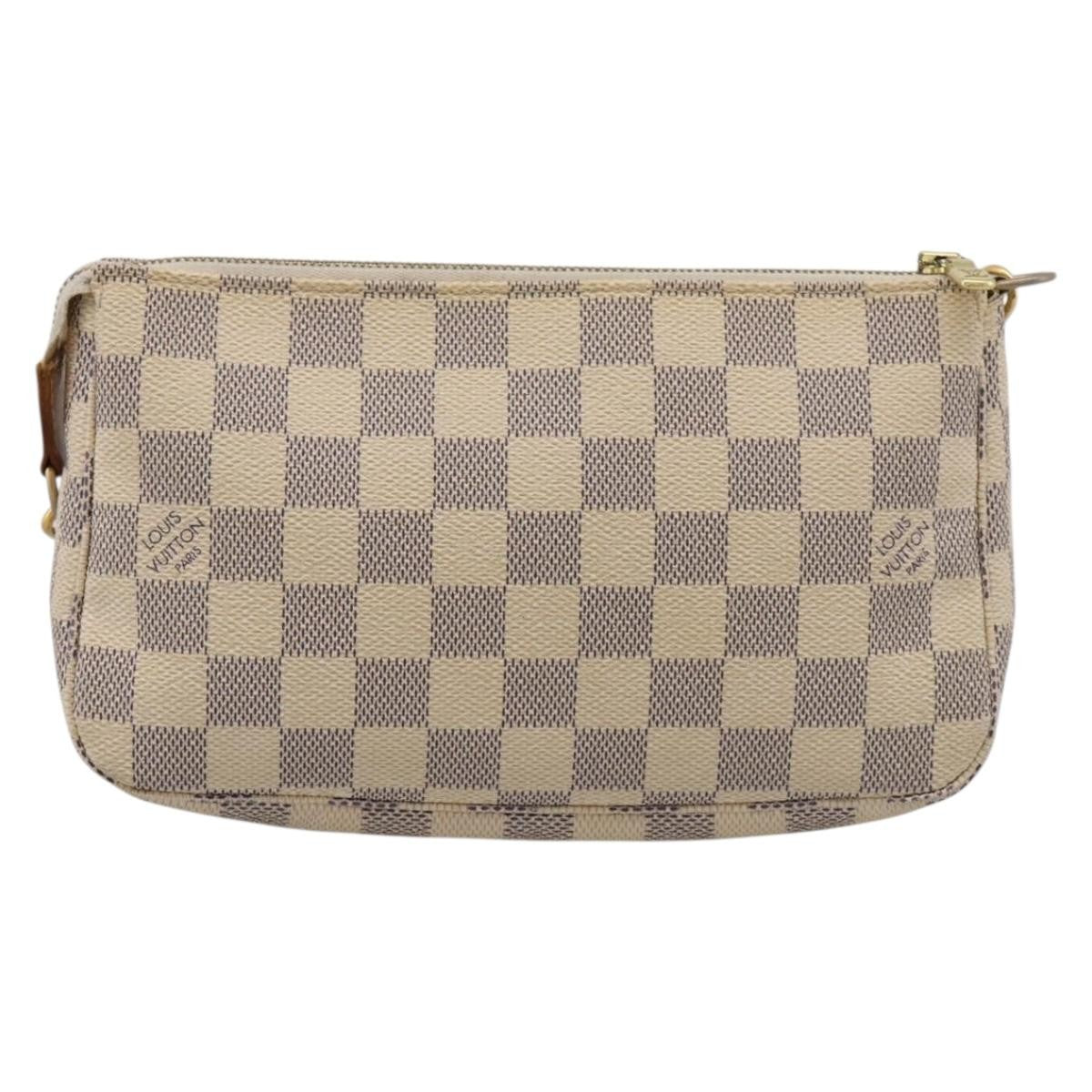 Louis Vuitton Pochette Accessoires Damier White Canvas Clutche & Pouche Bag (Pre-Owned)