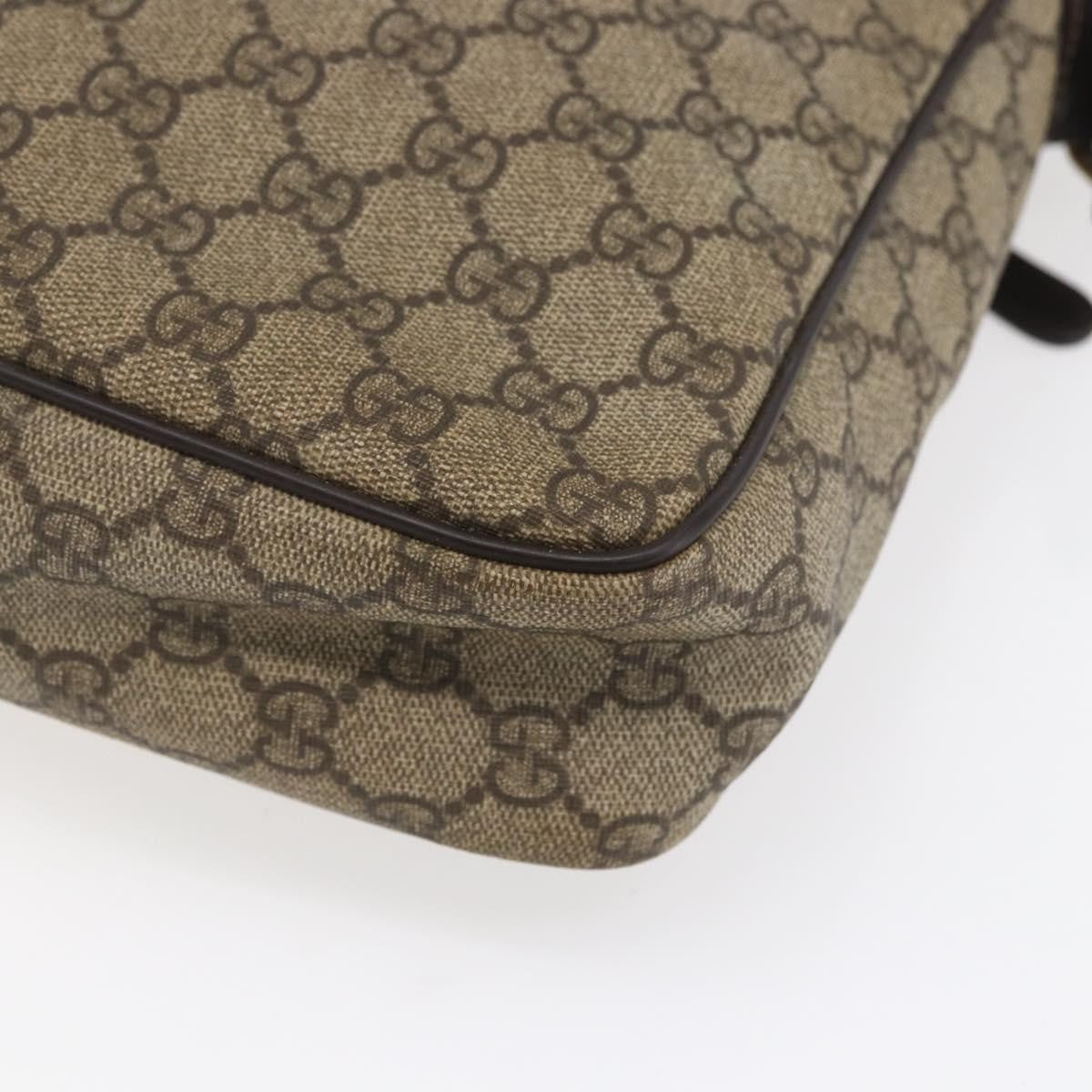 Gucci Front Zip Messenger Gg Coated Canvas Brown Canvas Shoulder Bag Bag (Pre-Owned)