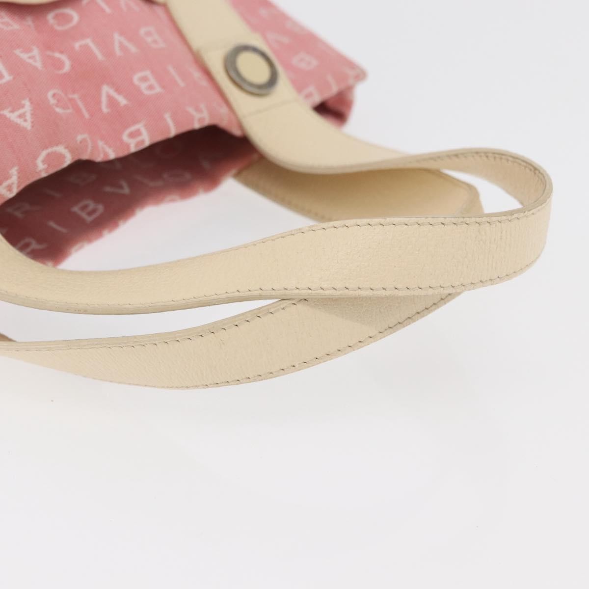 Bvlgari Logomania Canvas Pink Canvas Shoulder Bag Bag (Pre-Owned)