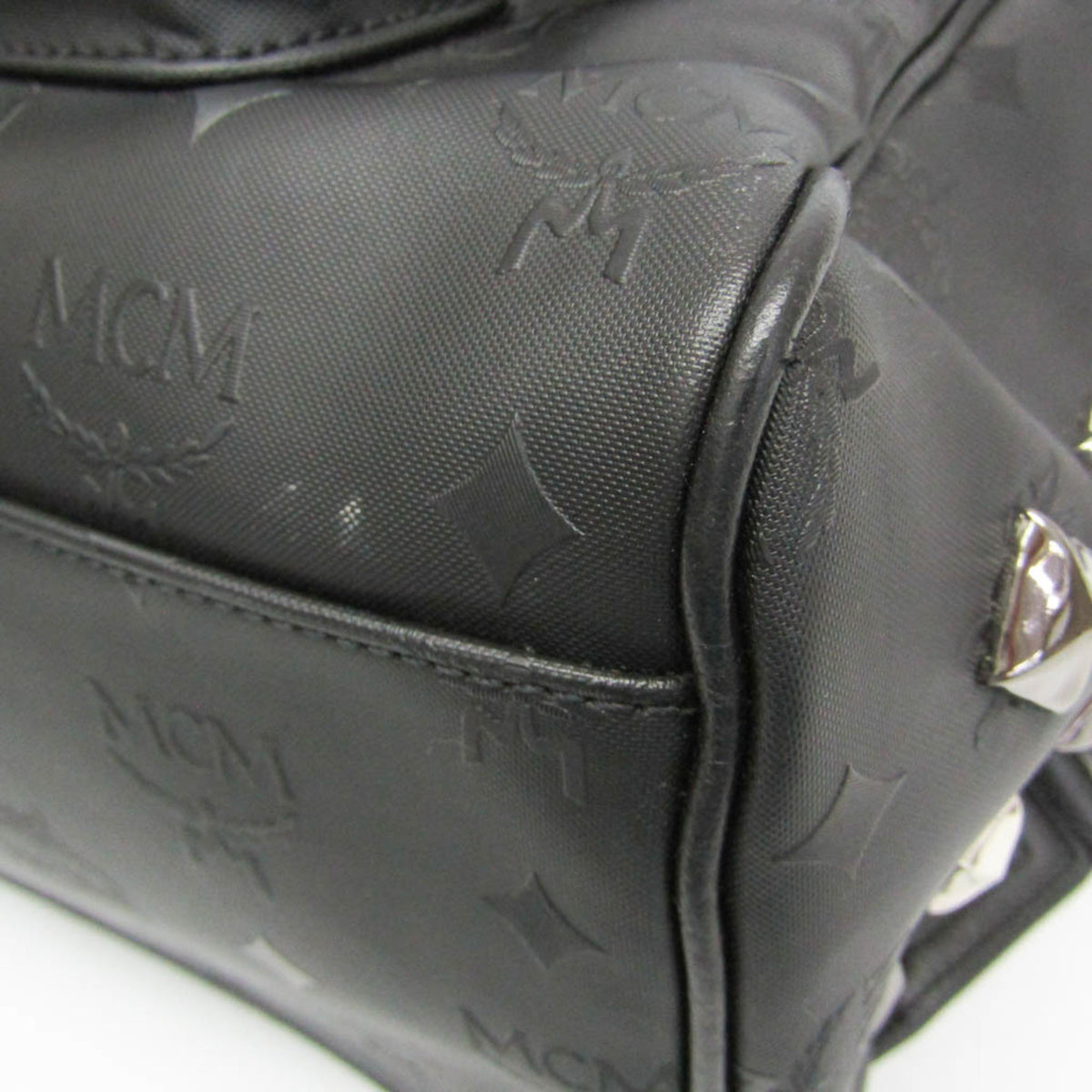 MCM Visetos Canvas Black Canvas Backpack Bag (Pre-Owned)