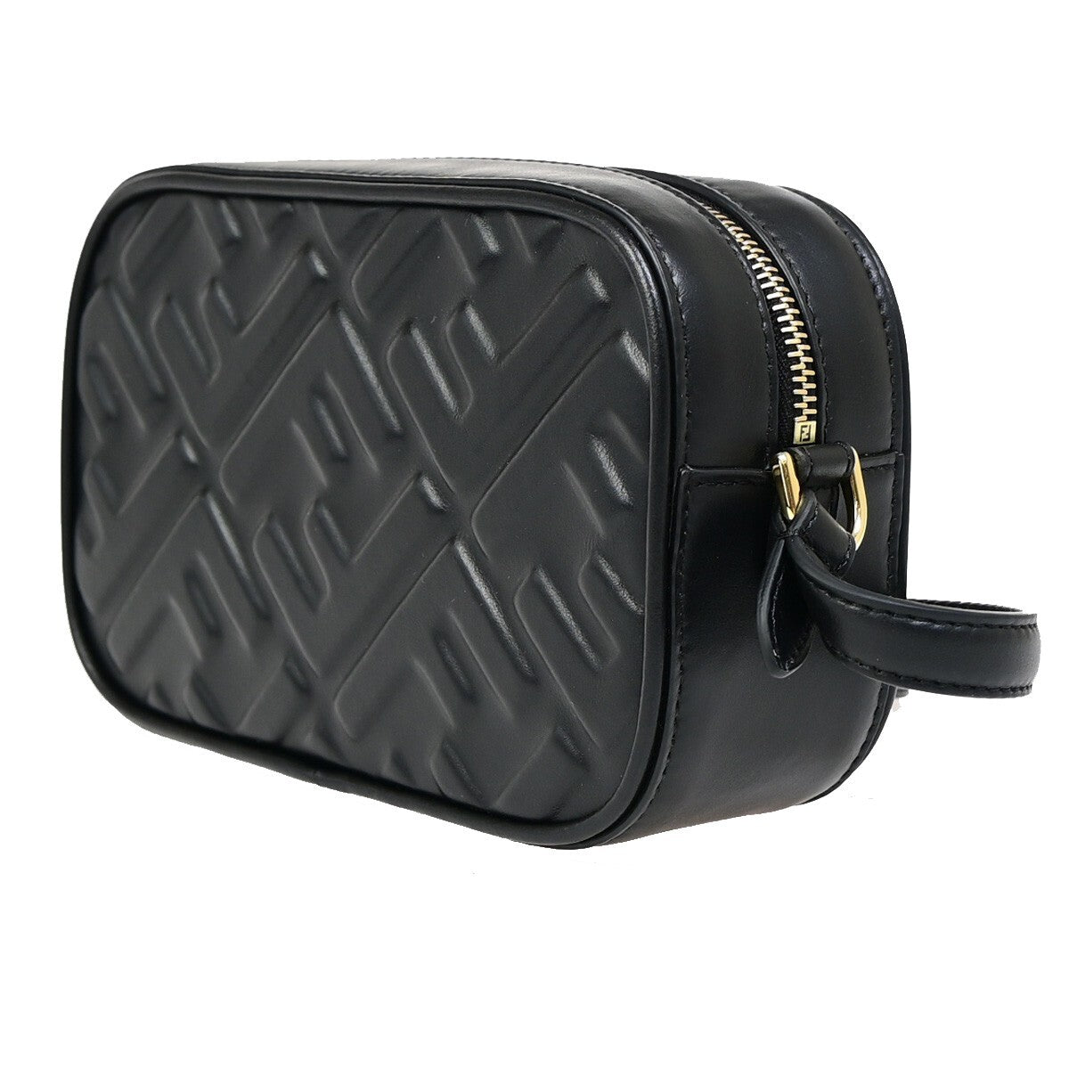 Fendi Camera Zucca Embossed Leather Black Leather Handbag (Pre-Owned)