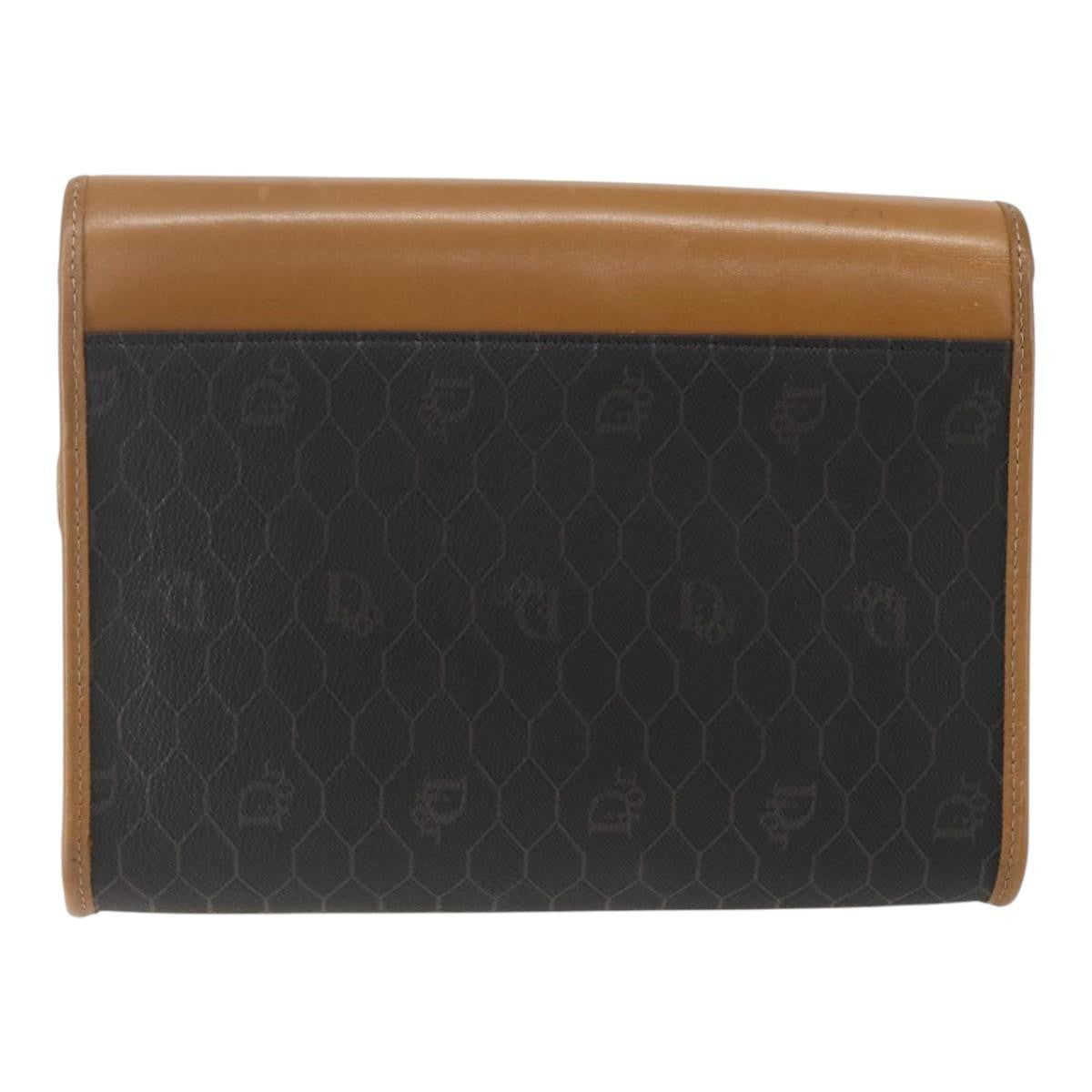 Christian Dior Vintage Honeycomb Canvas And Leather Black Pvc Shoulder Bag Bag (Pre-Owned)