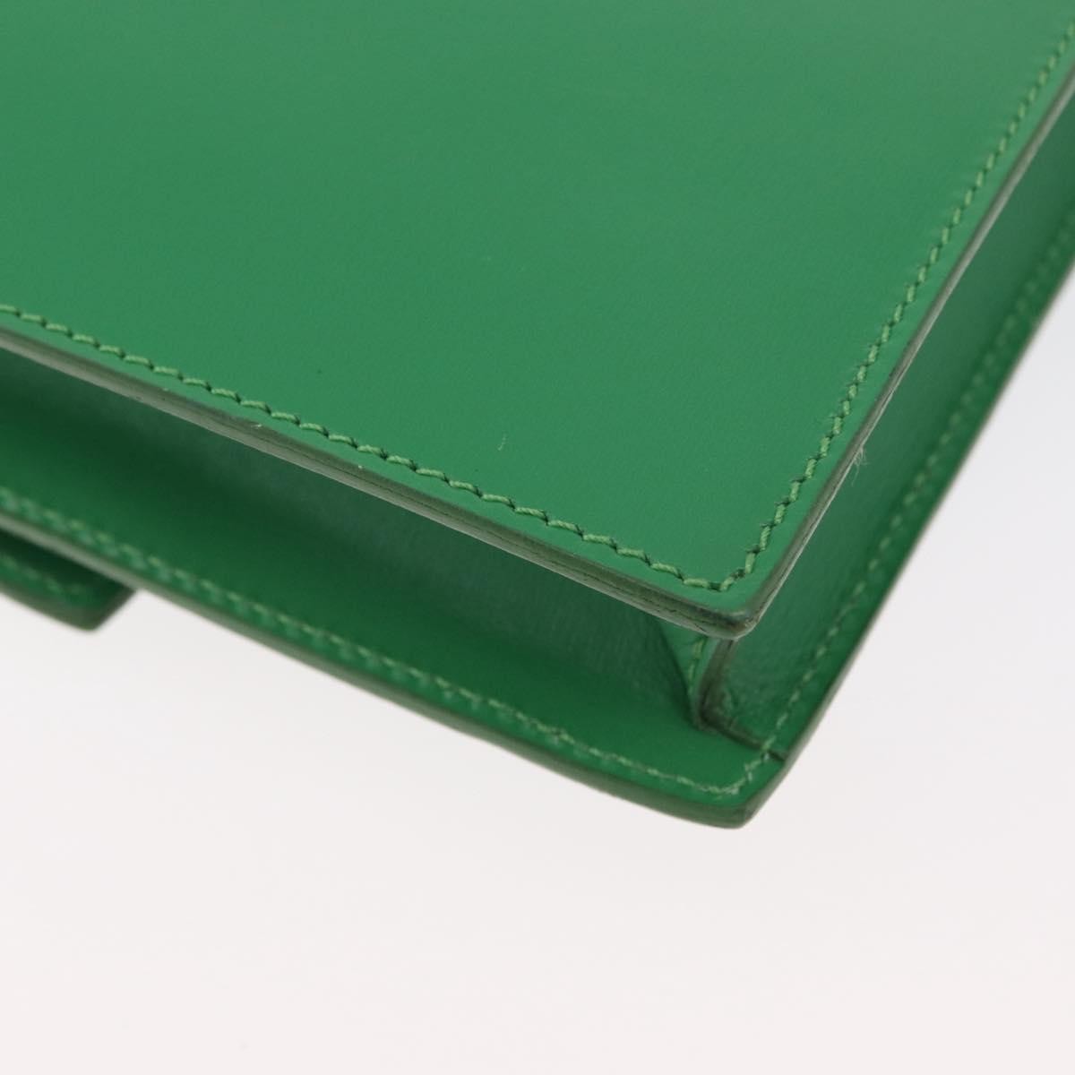 Celine Circle Logo Leather Green Leather Shoulder Bag Bag (Pre-Owned)