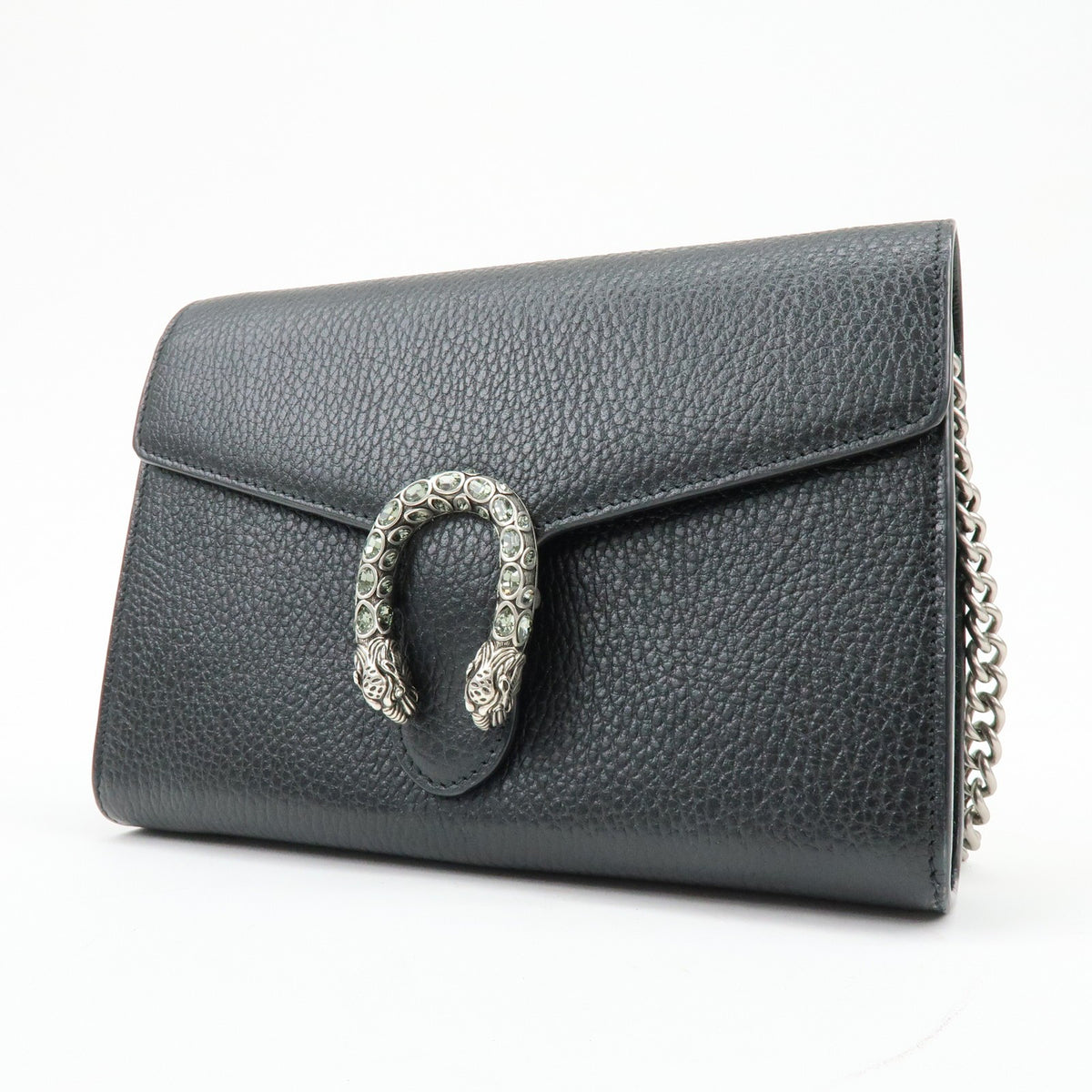Gucci Dionysus Chain Leather Black Leather Crossbody Bag Bag (Pre-Owned)