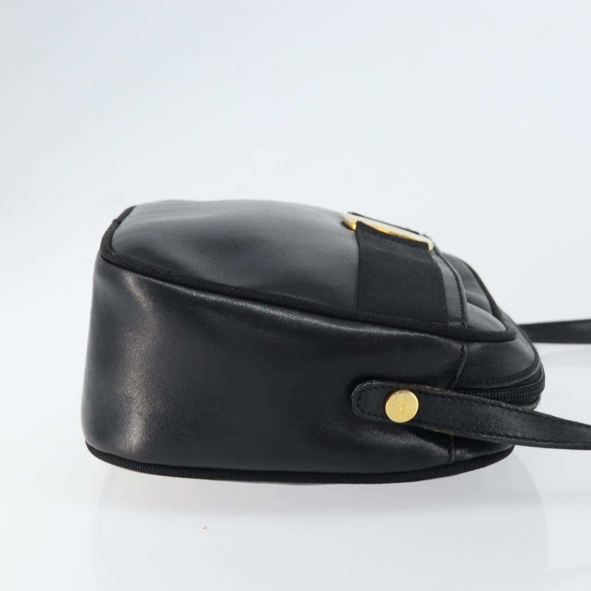 Salvatore Ferragamo Vala Leather Black Leather Shoulder Bag Bag (Pre-Owned)