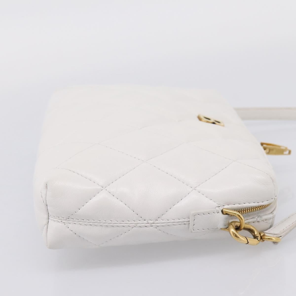 Balenciaga Touch B. Camera Quilted Leather White Leather Handbag (Pre-Owned)