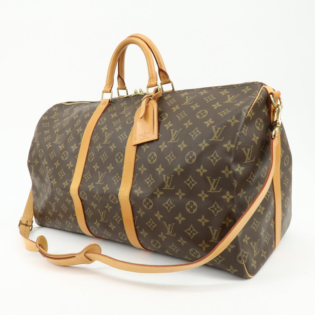 Louis Vuitton Keepall Bandouliere Monogram Canvas Brown Canvas Travel Bag Bag (Pre-Owned)