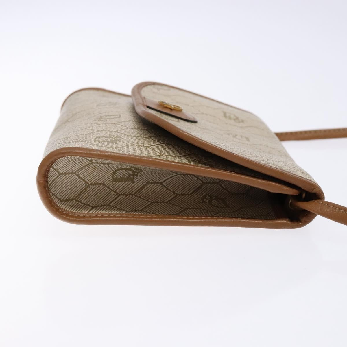 Christian Dior Vintage Honeycomb Flap Coated Canvas Beige Pvc Wallets Accessory (Pre-Owned)