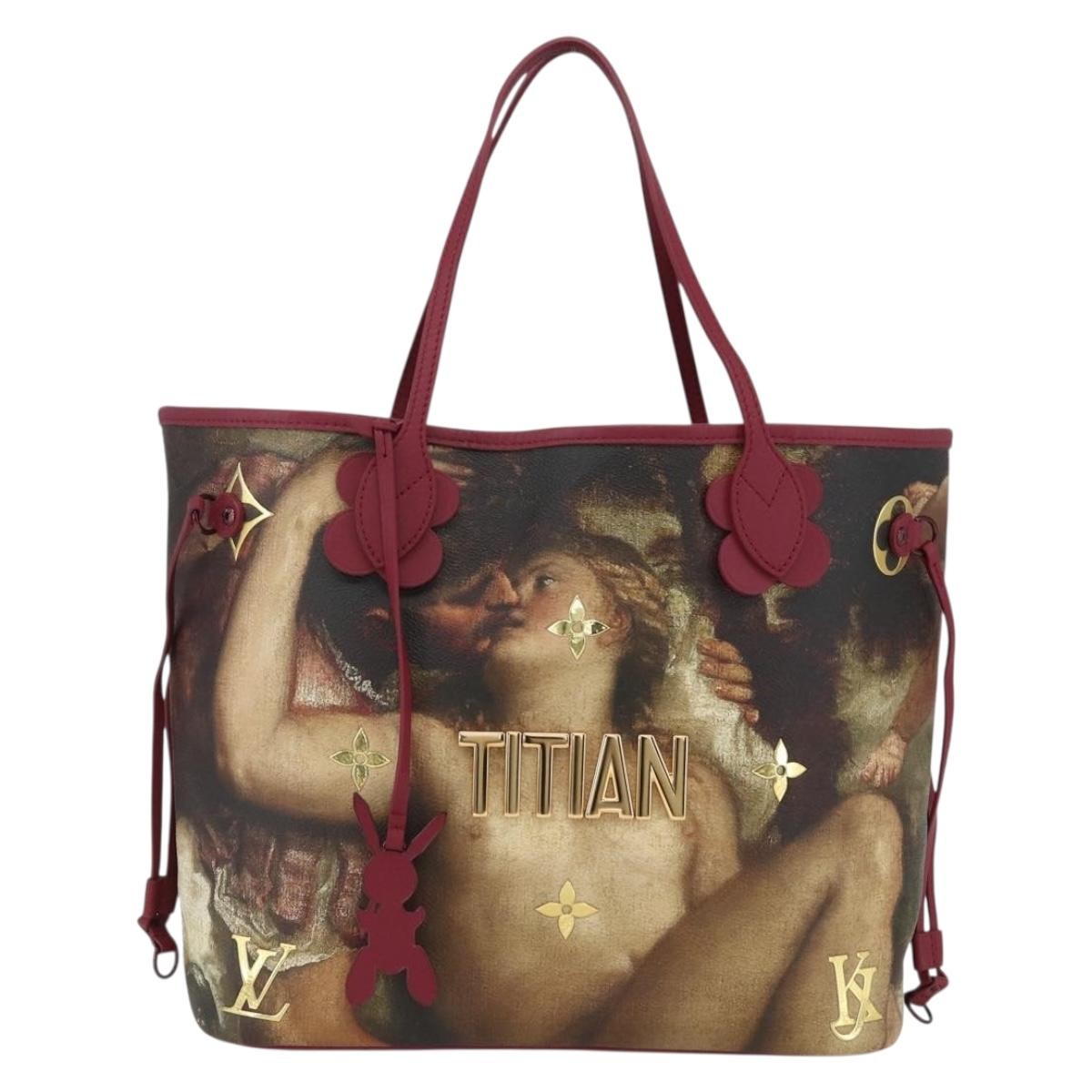 Louis Vuitton Neverfull Nm Limited Edition Jeff Koons Titian Print Canvas Multicolour Canvas Tote Bag Bag (Pre-Owned)