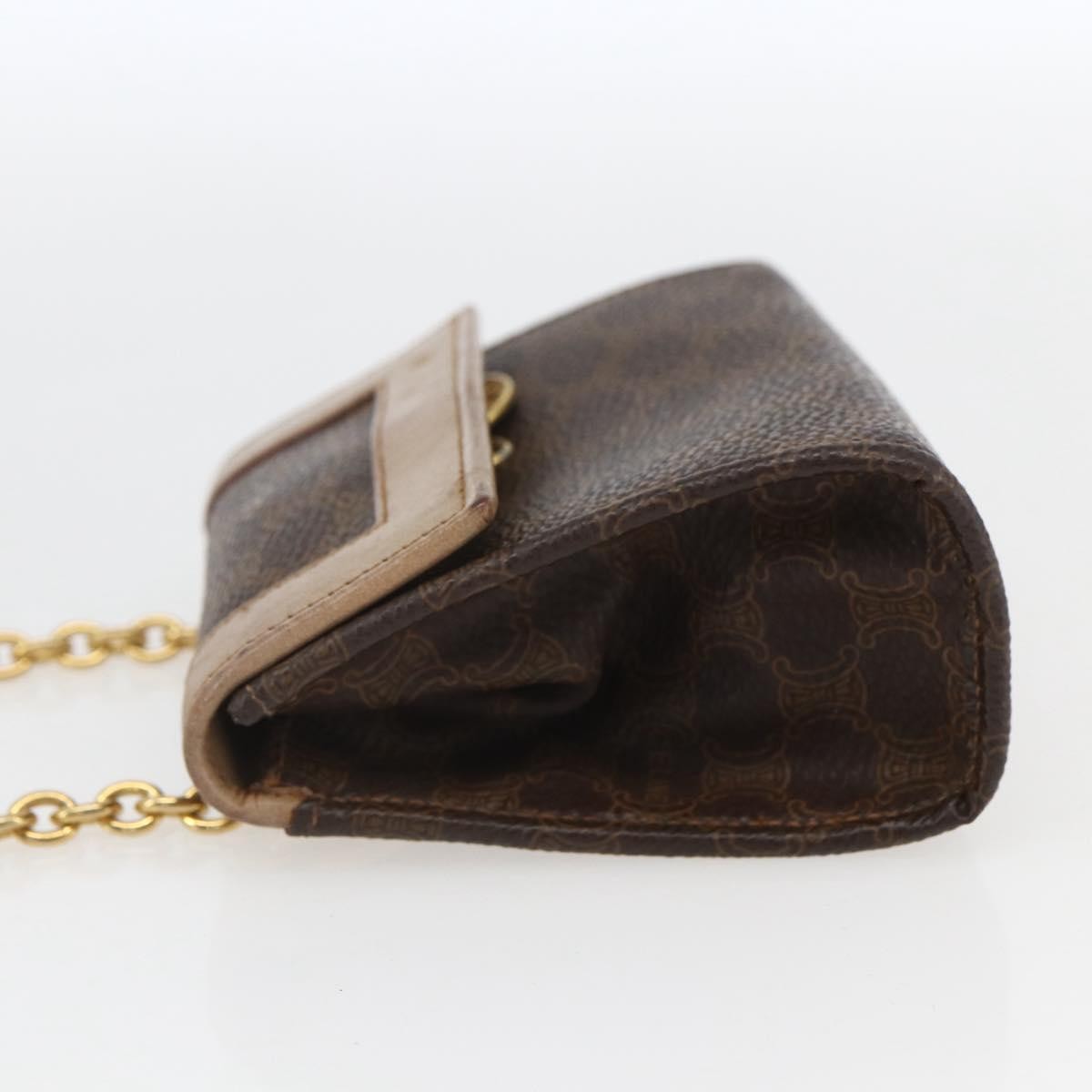 Celine Vintage Macadam Canvas And Leather Brown Canvas Shoulder Bag Bag (Pre-Owned)