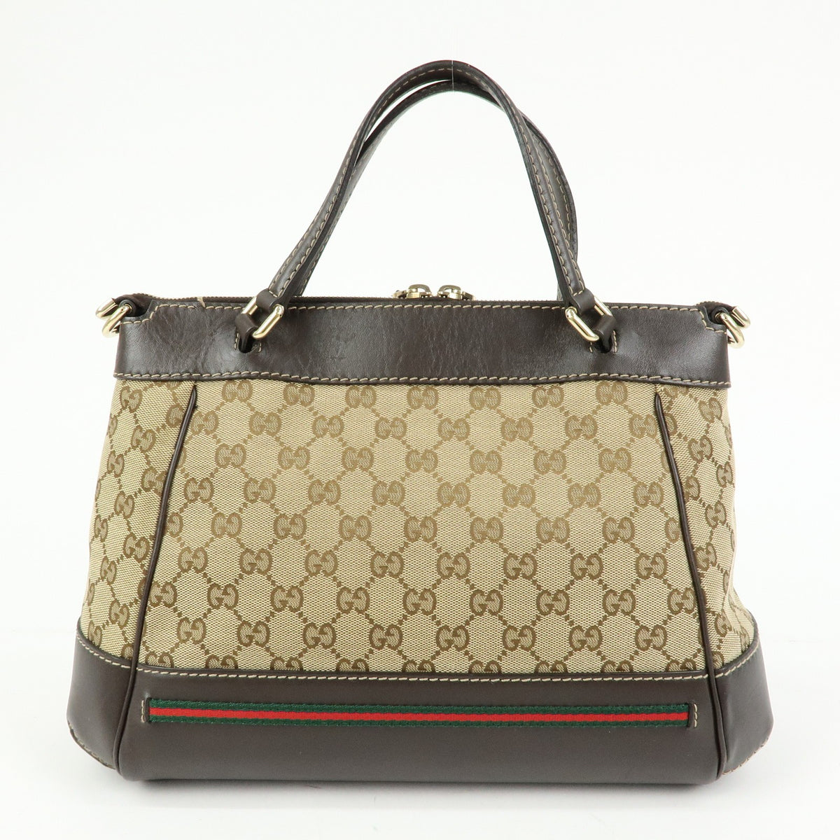 Gucci Mayfair Convertible Gg Canvas Beige Canvas Tote Bag Bag (Pre-Owned)