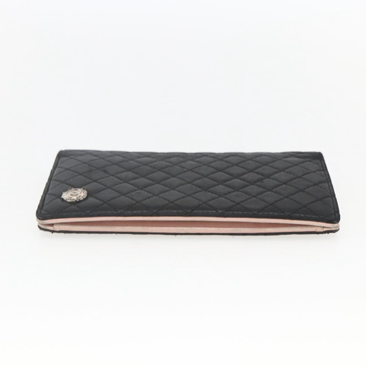 Chanel Vintage Cc Bifold Leather Black Leather Wallets Accessory (Pre-Owned)