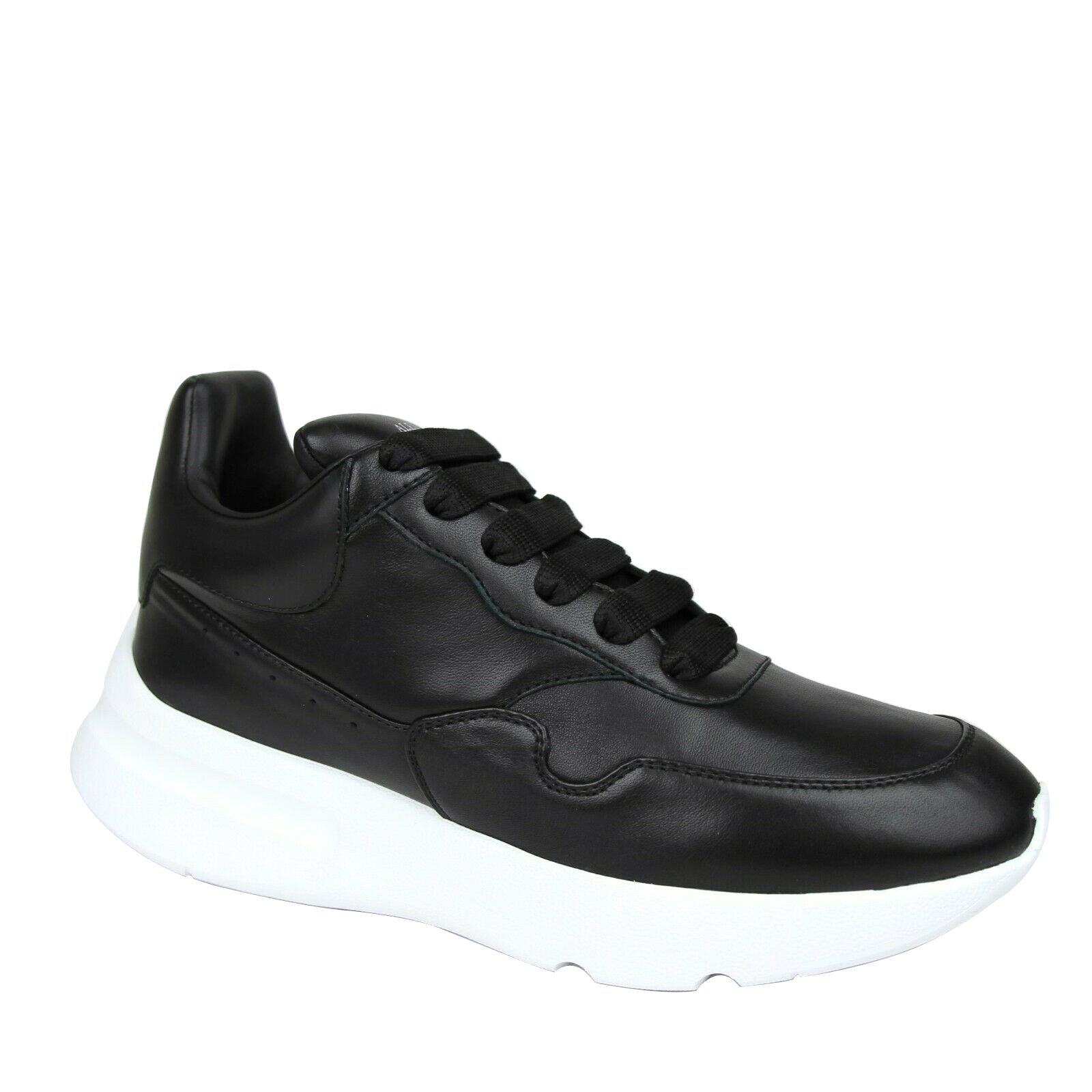 Alexander McQueen Men's Black Leather Platform Sneakers