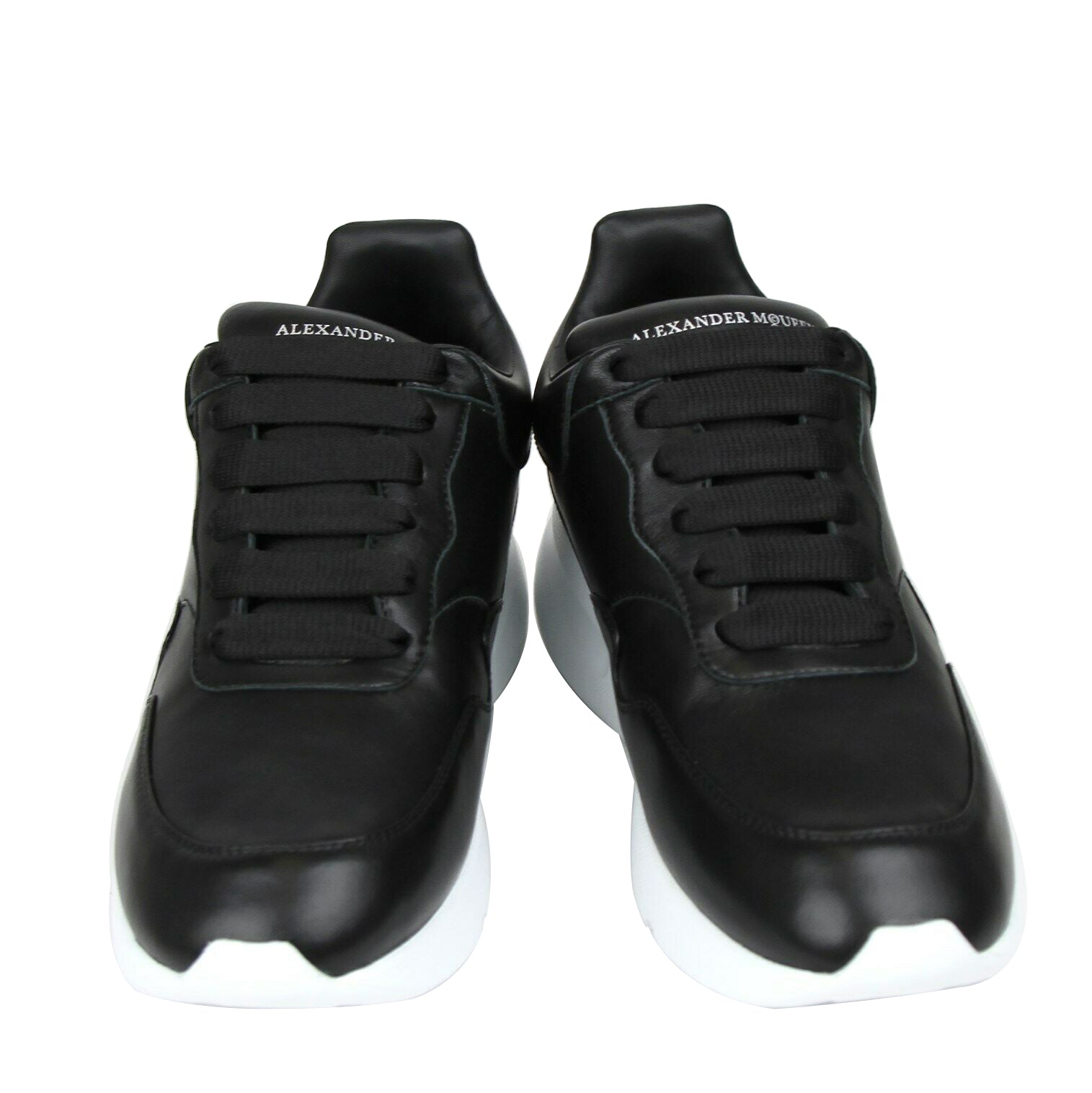 Alexander McQueen Men's Black Leather Platform Sneakers