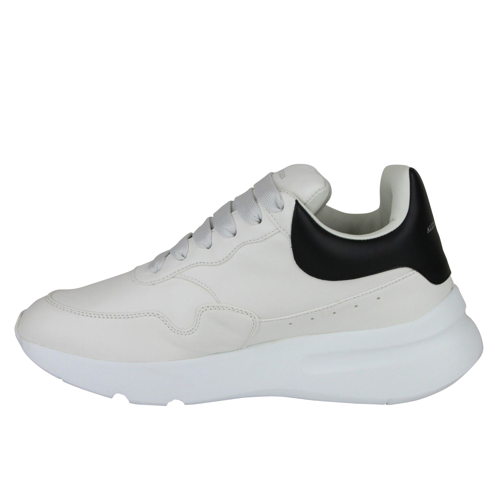 Alexander McQueen Men's Ivory / White / Black Leather Platform Sneakers