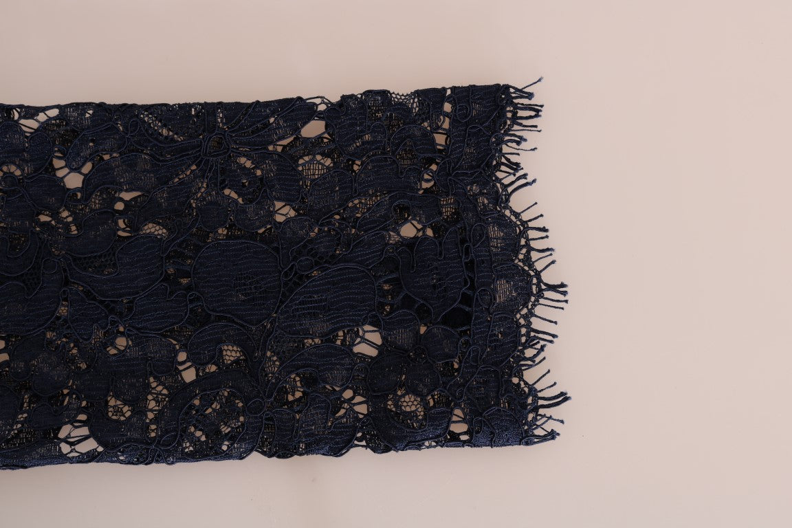 Dolce & Gabbana Blue Taormina Floral Lace Sheath Women's Dress