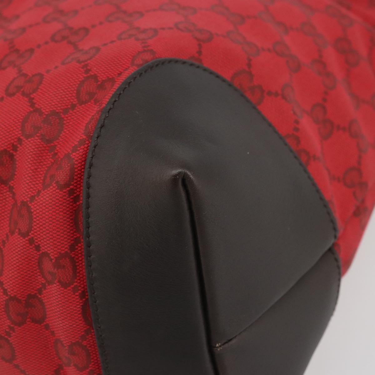 Gucci Original Zip Gg Canvas With Leather Red Canvas Tote Bag Bag (Pre-Owned)
