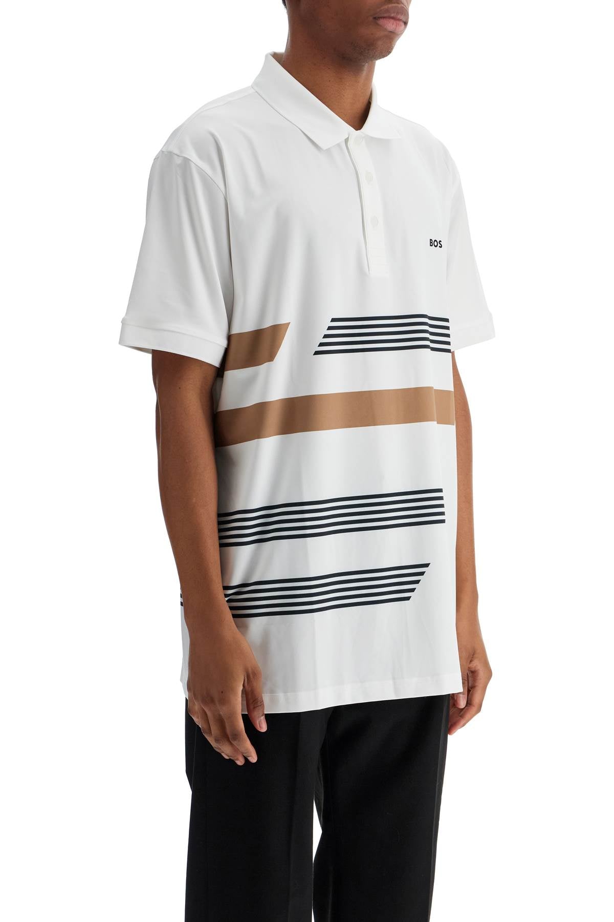 Boss Men's Printed Stretch Jersey Polo Shirt